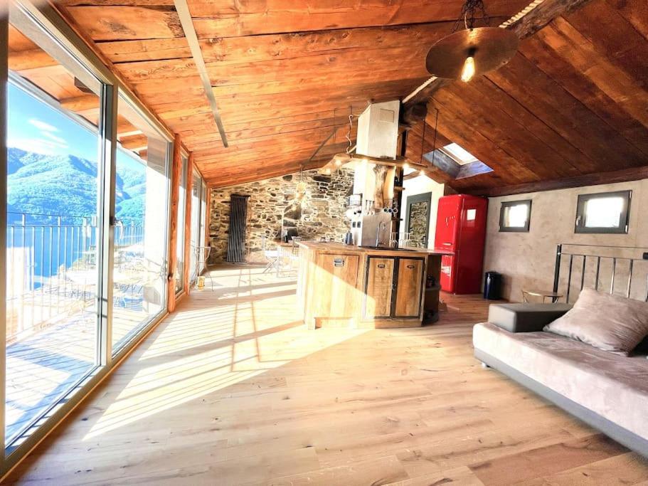 Romantic Home Stone With Amazing View Lake Of Como And Oleandra Laglio Eksteriør billede