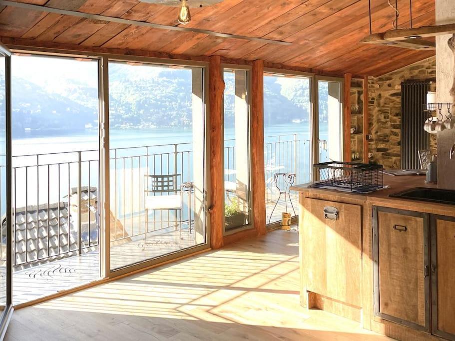 Romantic Home Stone With Amazing View Lake Of Como And Oleandra Laglio Eksteriør billede