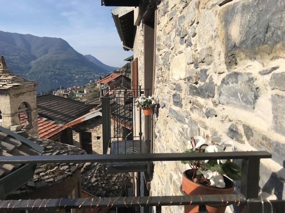 Romantic Home Stone With Amazing View Lake Of Como And Oleandra Laglio Eksteriør billede