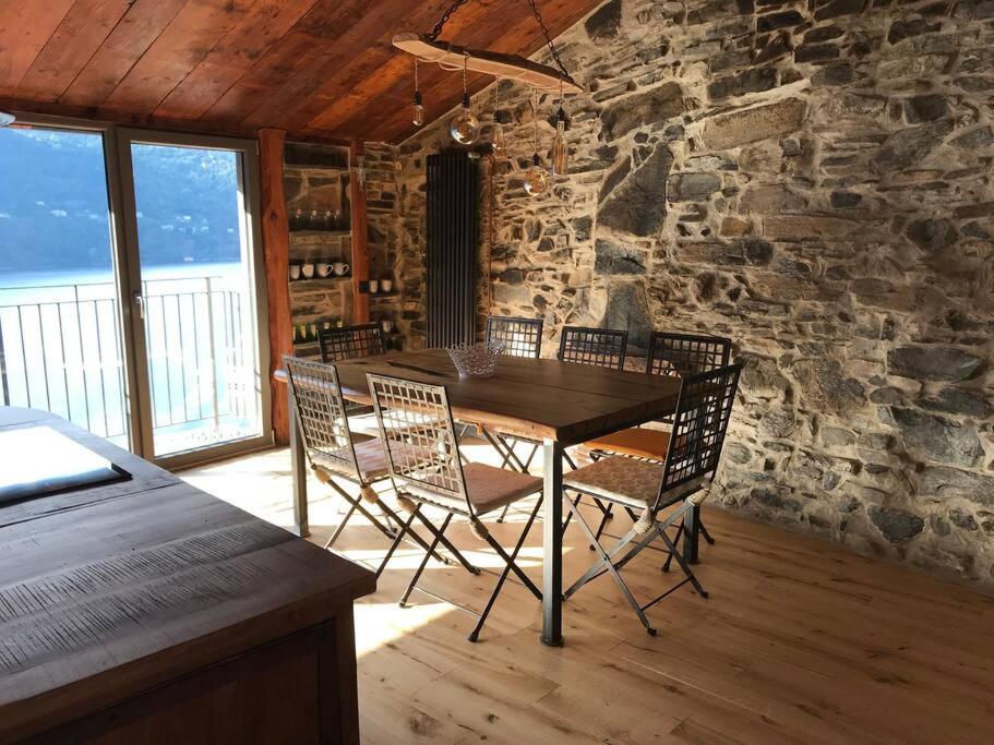 Romantic Home Stone With Amazing View Lake Of Como And Oleandra Laglio Eksteriør billede