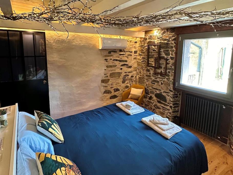 Romantic Home Stone With Amazing View Lake Of Como And Oleandra Laglio Eksteriør billede
