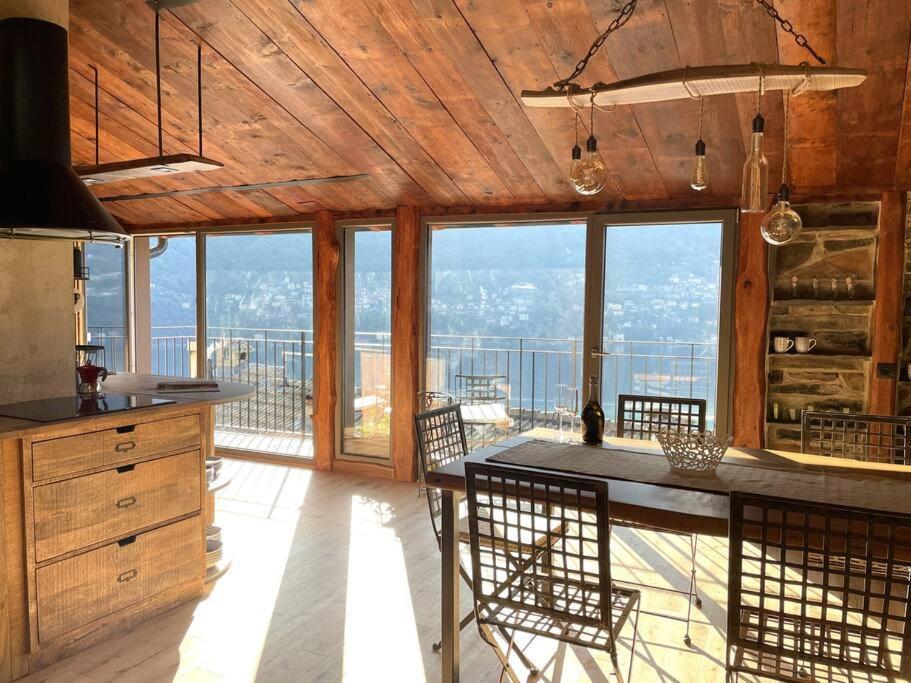 Romantic Home Stone With Amazing View Lake Of Como And Oleandra Laglio Eksteriør billede
