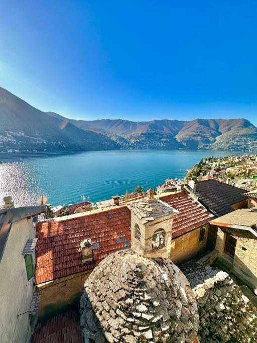 Romantic Home Stone With Amazing View Lake Of Como And Oleandra Laglio Eksteriør billede